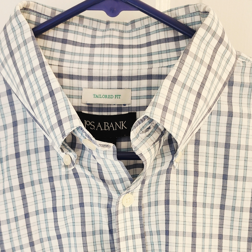 Jos. A. Bank Men's Blue Plaid Shirt
